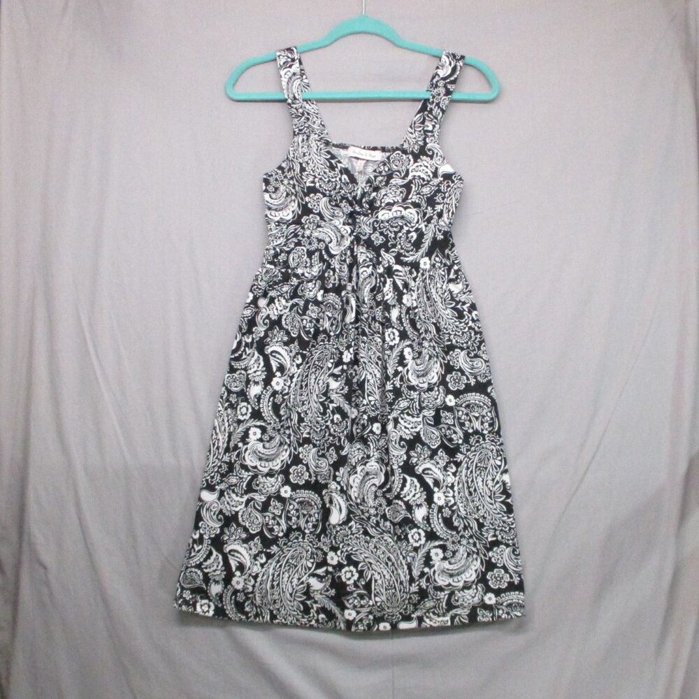 Harlow & Rose Shoulder stripe‎ A-Line Dress Black & White Women Size | S